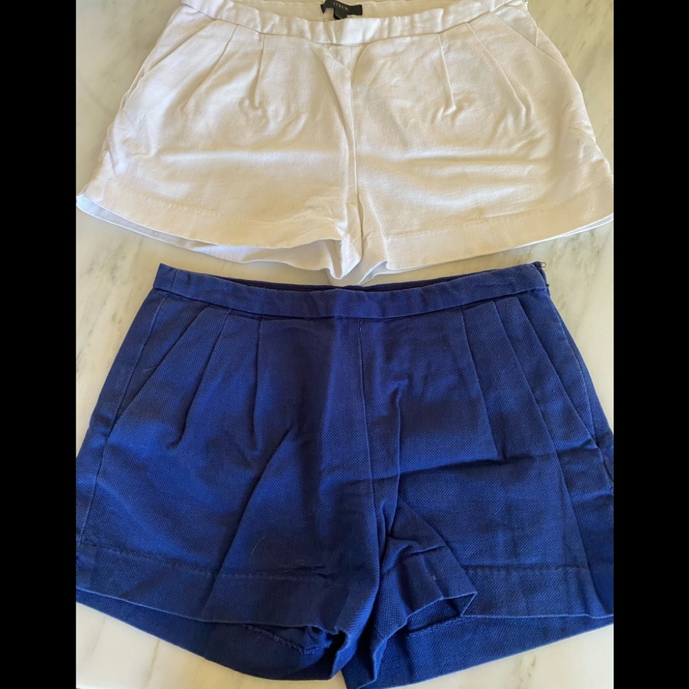 J Crew Womens Pique Shorts 2 pr colors Blue/White